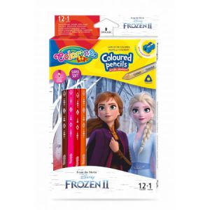 Kredki ołówkowe Colorino Disney Frozen, 13 kolorów + temperówka